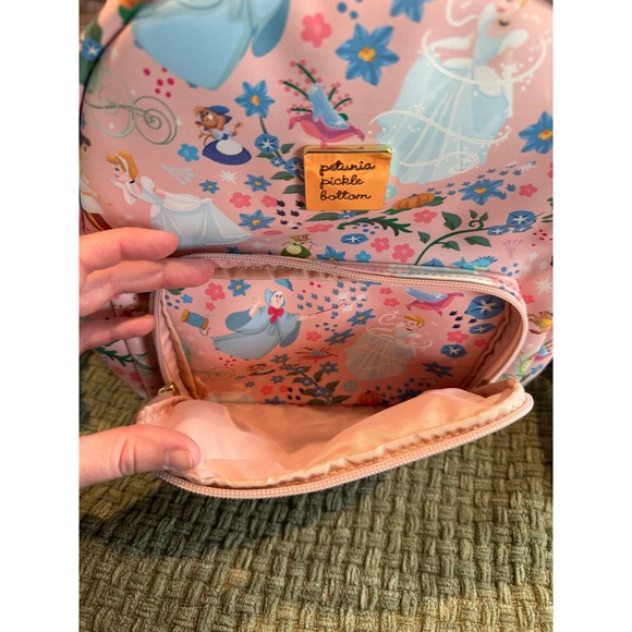 Petunia Pickle Bottom Disney Baby Cinderella Mini Backpack Pink Vegan Leather - Picture 8 of 10